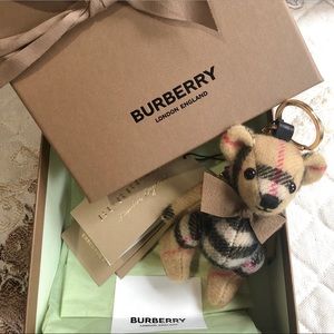 Cashmere check Burberry Thomas backpack bear